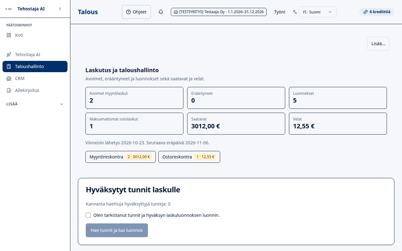 myyntilaskun lähetys